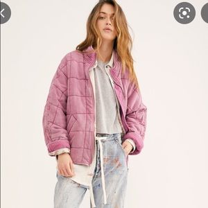 Free People Quilted Dolman Jacket in Daphne